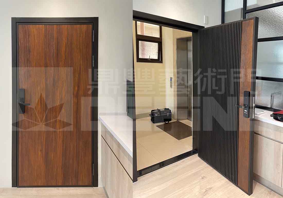 直線條鋁格柵門